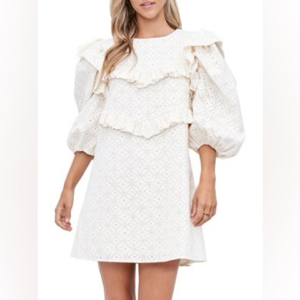 Elegant White Ruffle Dress